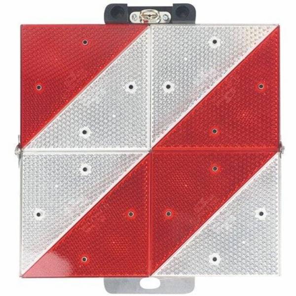 kleine Park-Warntafel, Alu, hochreflektierend, 286 x 286 mm, klappbar, linksweisend