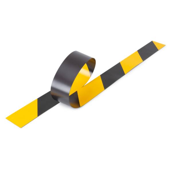 Warnband magnetisch, gem. ASR A1.3,  gelb/schwarz, rechtsweisend, Länge 1 m, Breite 50 mm