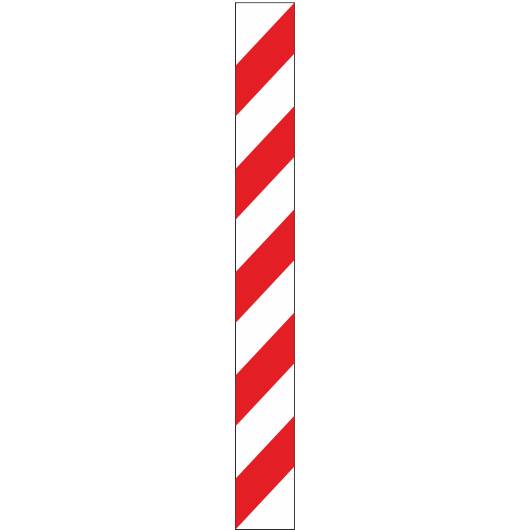Warnband magnetisch, gem. ASR A1.3, rot/weiß, linksweisend, Länge 1 m, Breite 50 mm-1