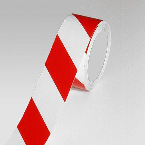 Warnband reflektierend RA1, 3M Reflexfolie, rot/weiß rechtsw., Breite 50 mm, 11,5 m/Rolle-0
