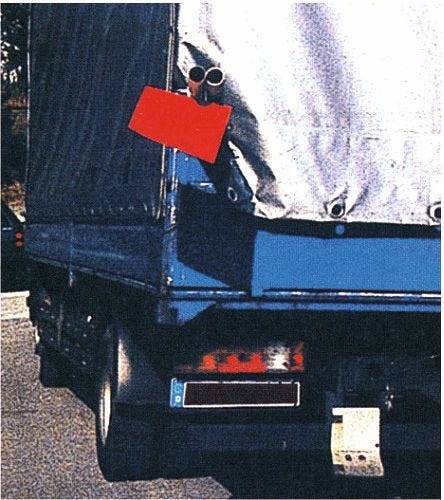 rote Warnflagge für überstehende Ladung, StVO §22, 300 x 300 mm, Kunststoff, Befestigungsöse-2