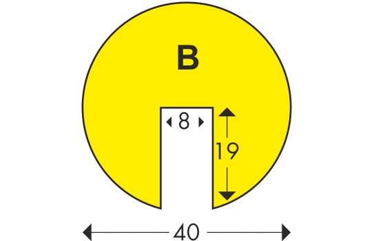 Knuffi® Warn- und Schutzprofil, Kantenschutz Typ B, Aufstecken, gelb/schwarz, 1 m-1