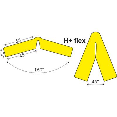 KNUFFI Flex Eckschutzprofil Typ H+, selbstklebend, gelb/schwarz, 1 m