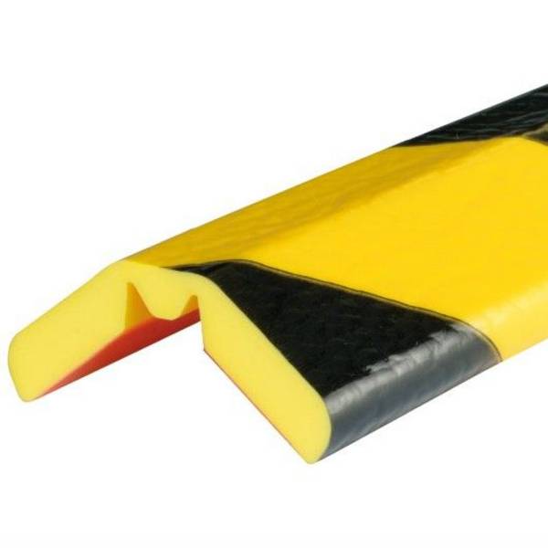 Knuffi® Warn- und Schutzprofil, Kantenschutz Typ W, selbstklebend, gelb/schwarz, 1 m