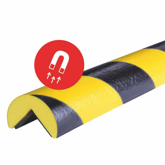 Knuffi® Magnetic, Eckschutzprofil Typ A, magnetisch, gelb/schwarz, 1 m