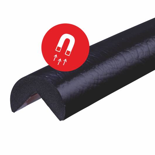 Knuffi® Magnetic, Eckschutzprofil Typ A, magnetisch, schwarz, 1 m-0