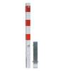 Absperrpfosten herausnehmbar 70 x 70 mm, zum Einbetonieren, Dreikantverschluss, weiß/rot