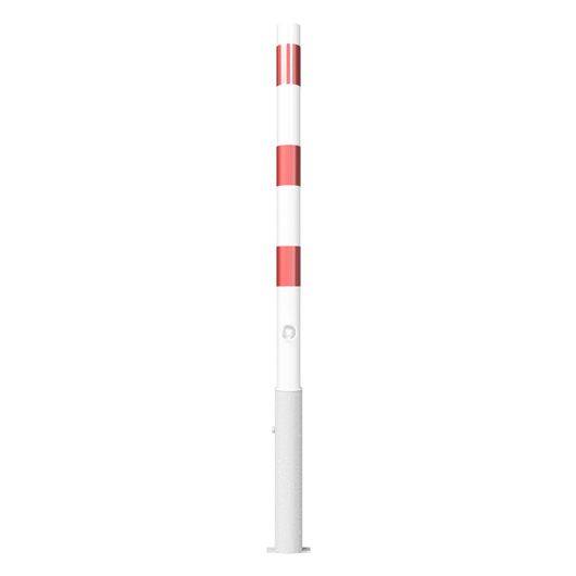 Absperrpfosten herausnehmbar Ø 60 mm, zum Einbetonieren, Dreikantverschluss, weiß/rot-4