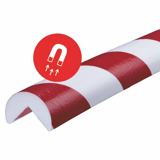 Knuffi® Magnetic, Eckschutzprofil Typ A, magnetisch, rot/weiß, 1 m