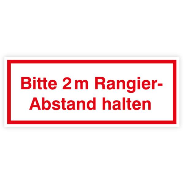 Fahrzeugaufkleber, Reflexfolie selbstklebend, Bitte 2 m Rangierabstand halten, 300 x 120 mm