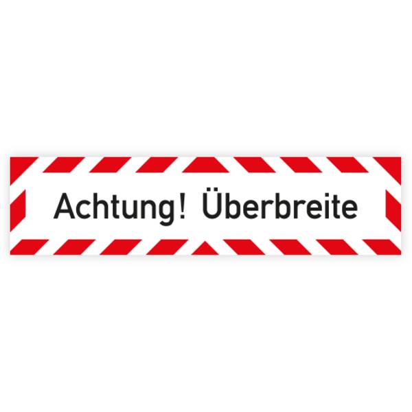 Fahrzeugaufkleber, Reflexfolie selbstklebend, Achtung Überbreite, 800 x 200 mm
