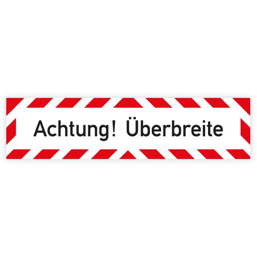 Fahrzeugaufkleber, Reflexfolie selbstklebend, Achtung Überbreite, 800 x 200 mm-0