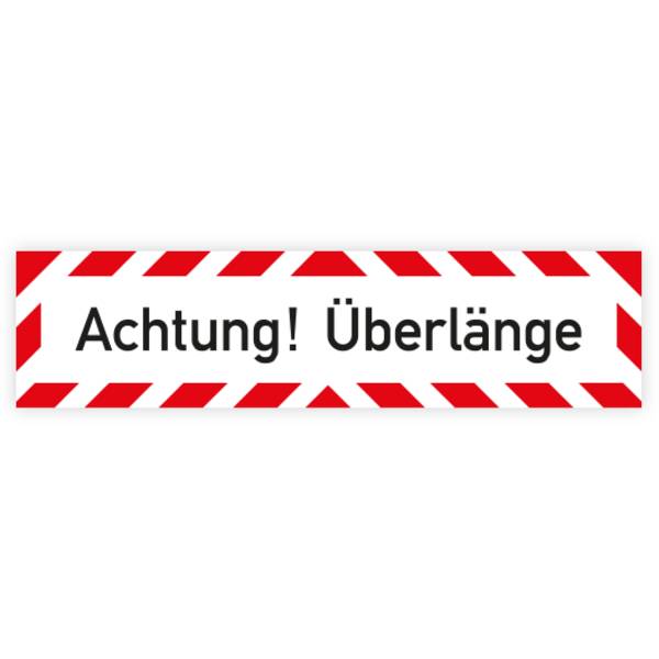 Fahrzeugaufkleber, Reflexfolie selbstklebend, Achtung Überlänge, 800 x 200 mm