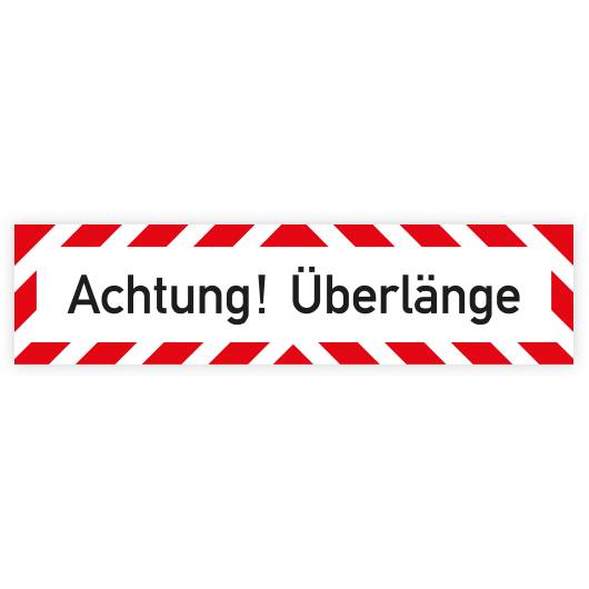 Fahrzeugaufkleber, Reflexfolie selbstklebend, Achtung Überlänge, 800 x 200 mm-0