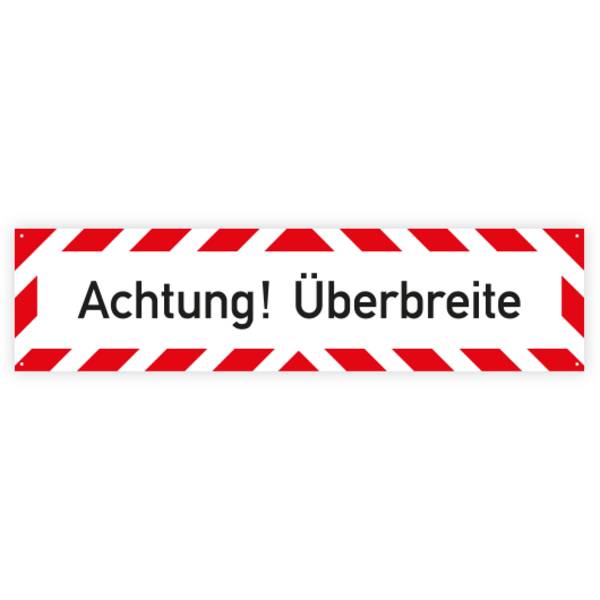 Fahrzeugschild, Aluminium reflektierend, Achtung Überbreite, 800 x 200 mm