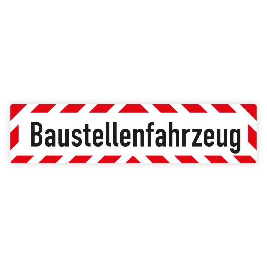 Magnetschild, Baustellenfahrzeug, 500 x 120 mm-0