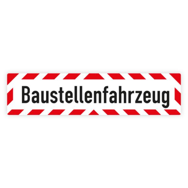 Magnetschild, Baustellenfahrzeug, 500 x 120 mm