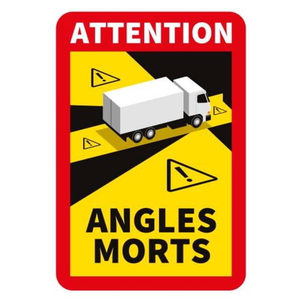 Angles Morts - Toter Winkel Aufkleber, für LKW,  franz. Vorschrift, 170 x 250 mm