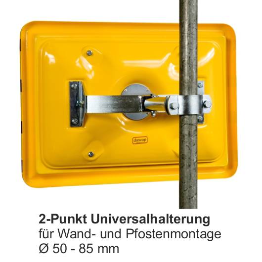 Industriespiegel Check Point, Acryl, Rahmen gelb/schwarz, 600 x 400 mm-4