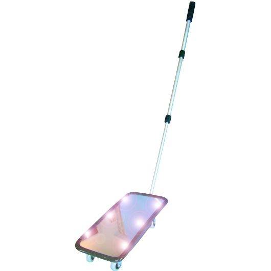 Inspektionsspiegel, Teleskoparm bis 110 cm, 200 x 400 mm, LED-Beleuchtung, mit Rädern-0