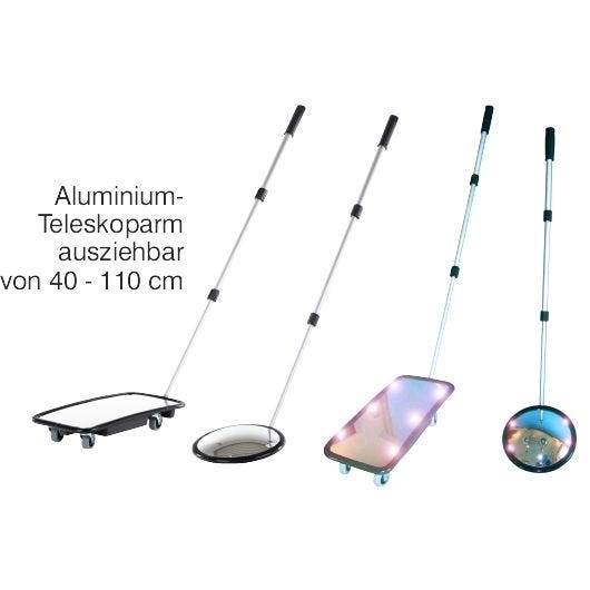 Inspektionsspiegel, Teleskoparm bis 110 cm, 200 x 400 mm, LED-Beleuchtung, mit Rädern-3