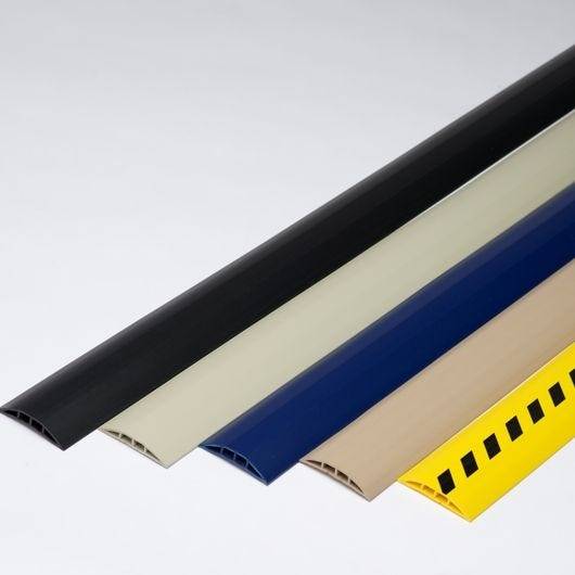 Kabelbrücke aus Kunststoff, stolpersicher, gelb/schwarz, Breite 75 mm-4