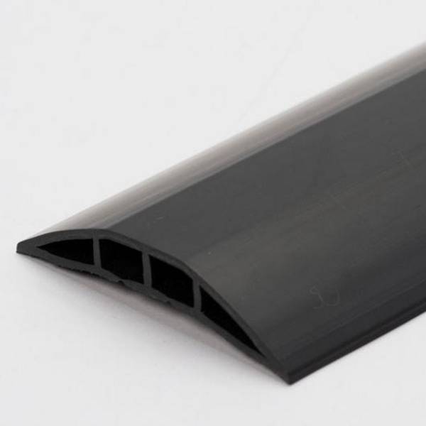 Kabelbrücke aus Kunststoff, stolpersicher, schwarz, Breite 75 mm