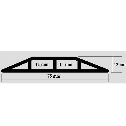 Kabelbrücke aus Kunststoff, stolpersicher, schwarz, Breite 75 mm-1