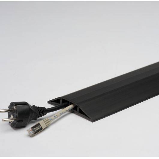 Kabelbrücke aus Kunststoff, stolpersicher, schwarz, Breite 75 mm-4