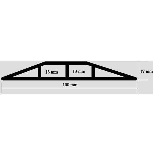 Kabelbrücke aus Kunststoff, stolpersicher, schwarz, Breite 100 mm-1
