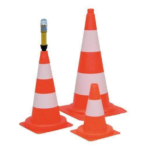 Leitkegel tagesleuchtend, einteilig, PVC, rot/weiß, 500 mm-1