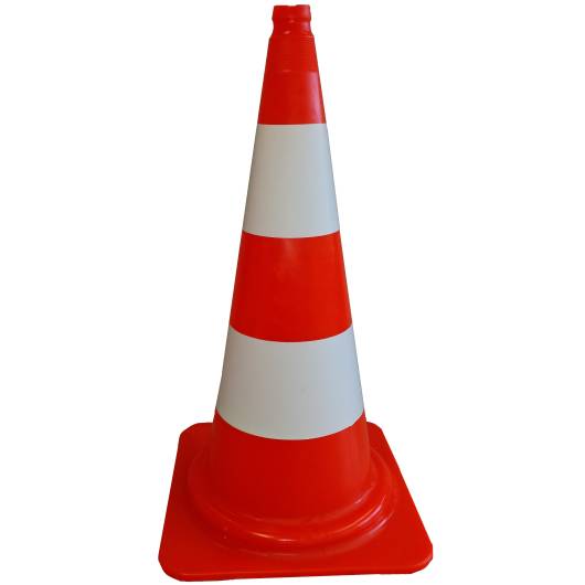 Leitkegel tagesleuchtend, einteilig, PVC, rot/weiß, 750 mm-0