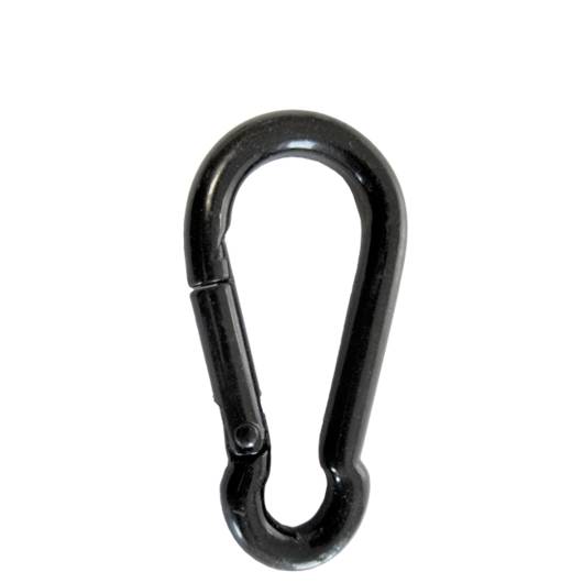 Karabinerhaken, Edelstahl, schwarz, 6 x 60 mm-0