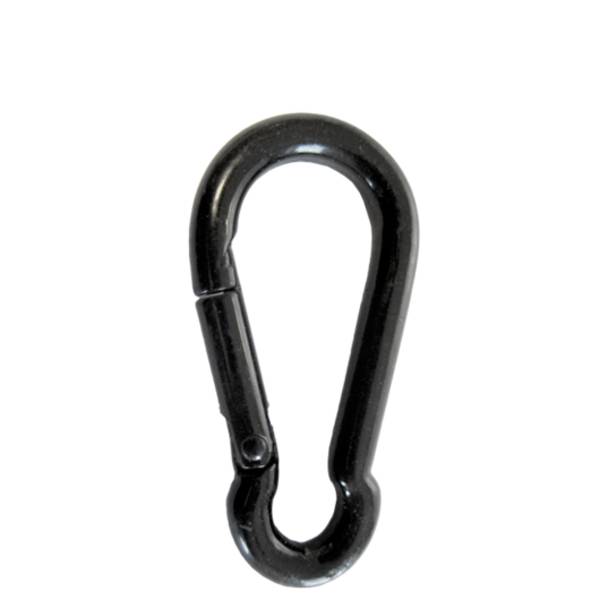 Karabinerhaken, Edelstahl, schwarz, 6 x 60 mm