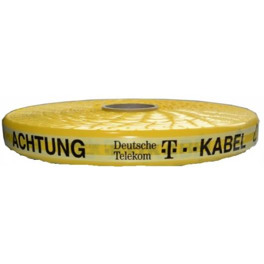 Trassenwarnband DIN EN 12613, Deutsche Telekom T…Kabel, gelb, 50 mm-0