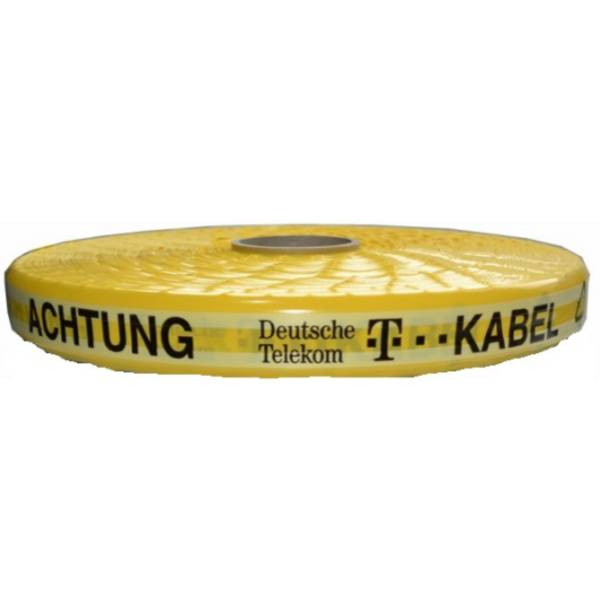 Trassenwarnband DIN EN 12613, Deutsche Telekom T…Kabel, gelb, 50 mm