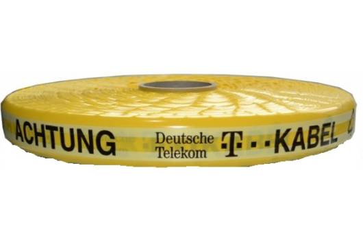 Trassenwarnband DIN EN 12613, Deutsche Telekom T…Kabel, gelb, 50 mm-2