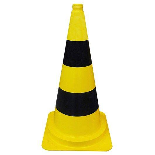 Leitkegel gelb/schwarz, einteilig, PVC, 500 mm-0