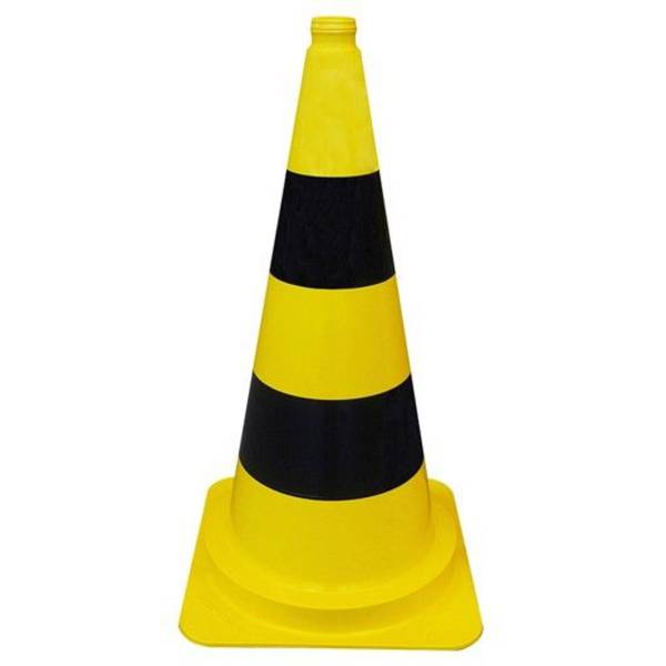 Leitkegel gelb/schwarz, einteilig, PVC, 500 mm