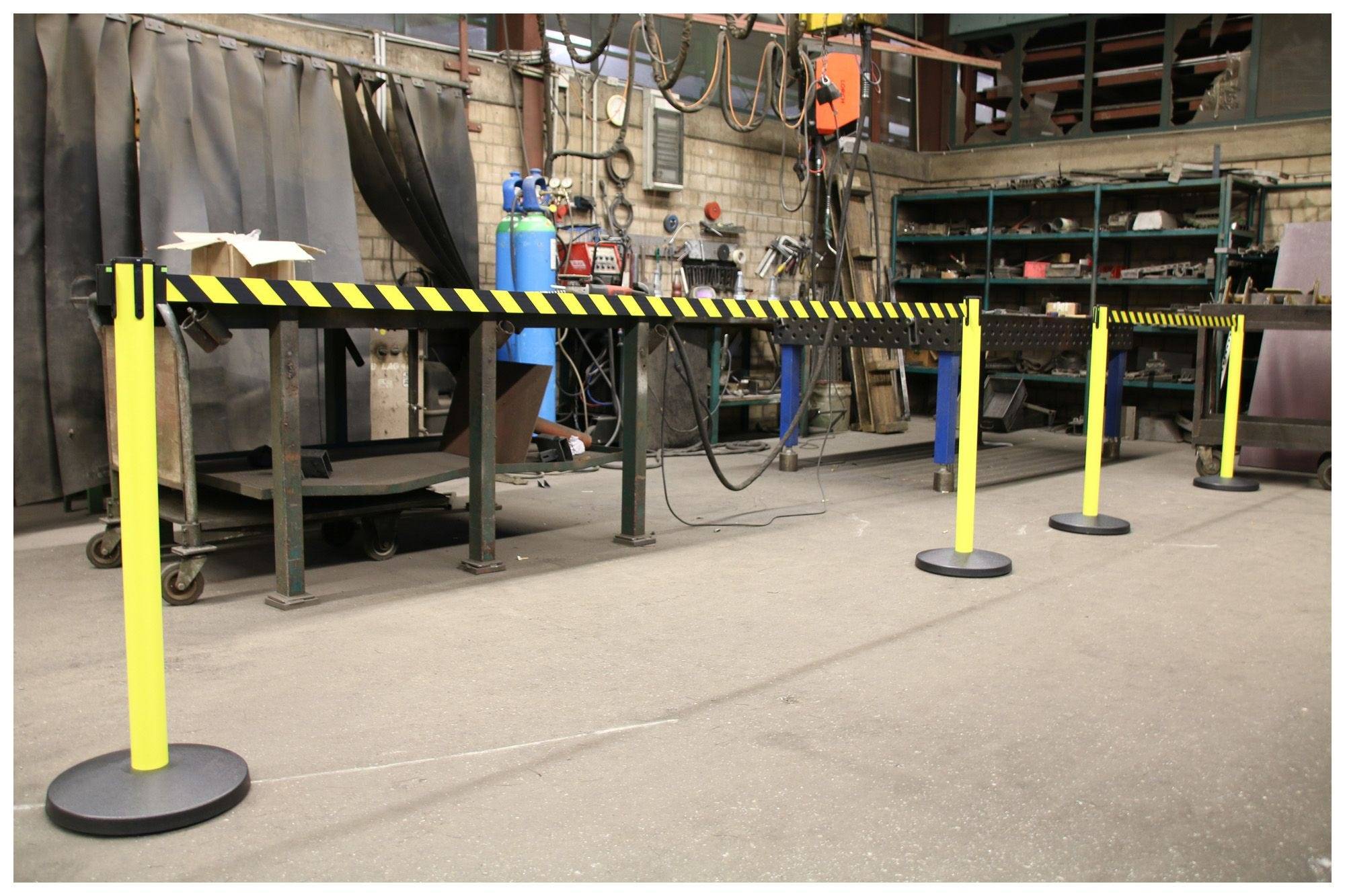 Allroundline Gurtpfosten, Metall gelb, Gurtband gelb/schwarz, 4 m-3