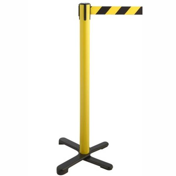 RS-Guidesystems Gurtpfosten Cross, Kreuzfuß, gelb, Gurtband gelb/schwarz, 4 m