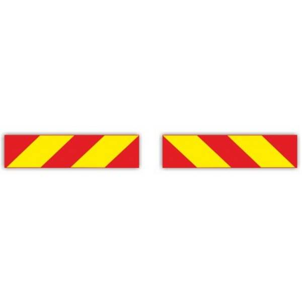 ECE 70.01 Heckmarkierung für LKW/Zugmaschine, Set links-/rechtsweisend, 565 x 130 mm, Aluminium