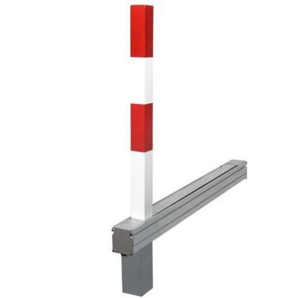 SESAMplus Kipp-Pfosten, vollversenkbar, rot/weiß, Zylinderschloss