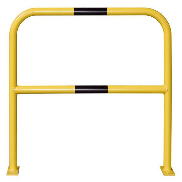 Schutzbügel, Stahl, Ø 48 mm, Inneneinsatz, gelb/schwarz, 1000 x 1000 mm (BxH)