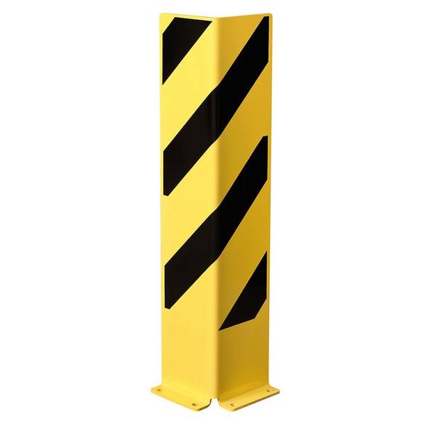 Anfahrschutz Winkel, zum Aufdübeln, Stahl, gelb/schwarz, 160x800x6 mm