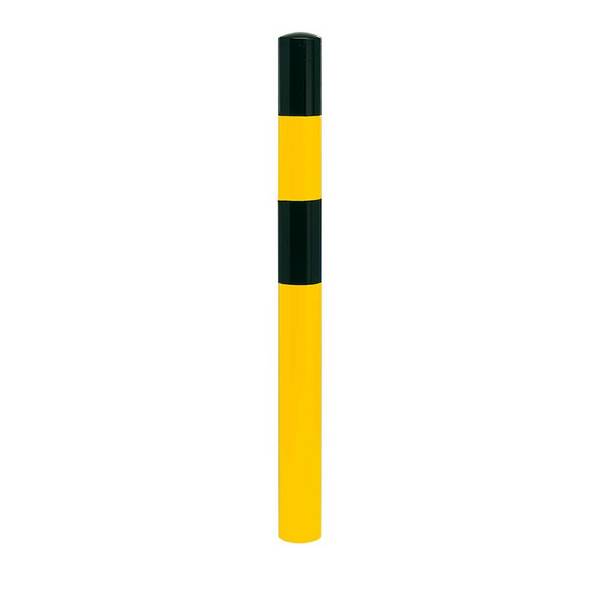 Rammschutzpoller MEDIUM, zum Einbetonieren, Gütestahl Ø 90 mm, gelb/schwarz, 1600 mm