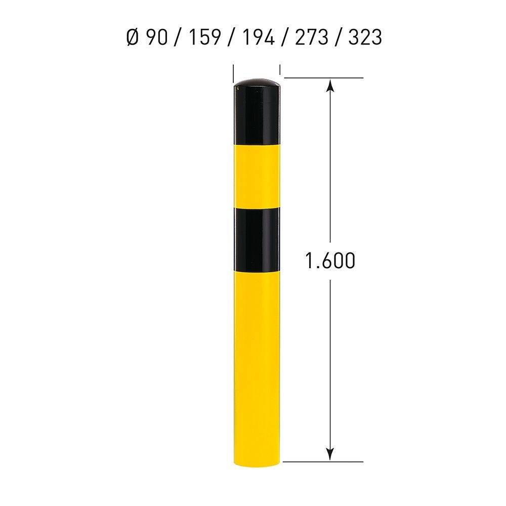 Rammschutzpoller MEDIUM, zum Einbetonieren, Gütestahl Ø 90 mm, gelb/schwarz, 1600 mm-2