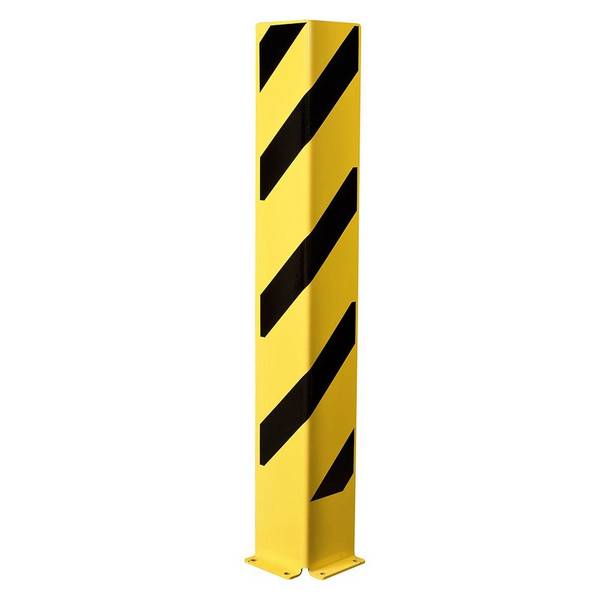 Anfahrschutz Winkel, zum Aufdübeln, Stahl, gelb/schwarz, 160x1200x6 mm