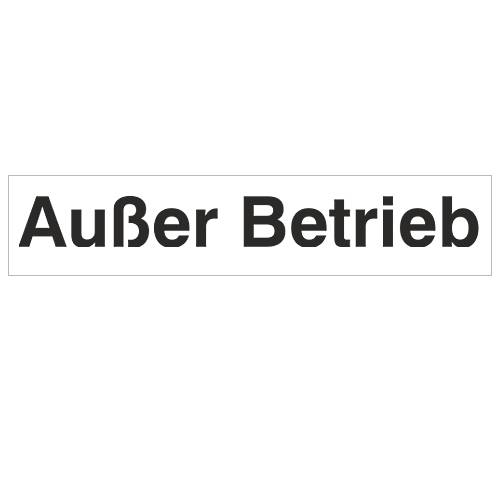 Warntext-Aufkleber, Außer Betrieb, transparente Folie, 200 x 40 mm-0