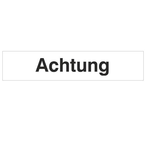 Warntext-Aufkleber, Achtung, transparente Folie, 200 x 40 mm